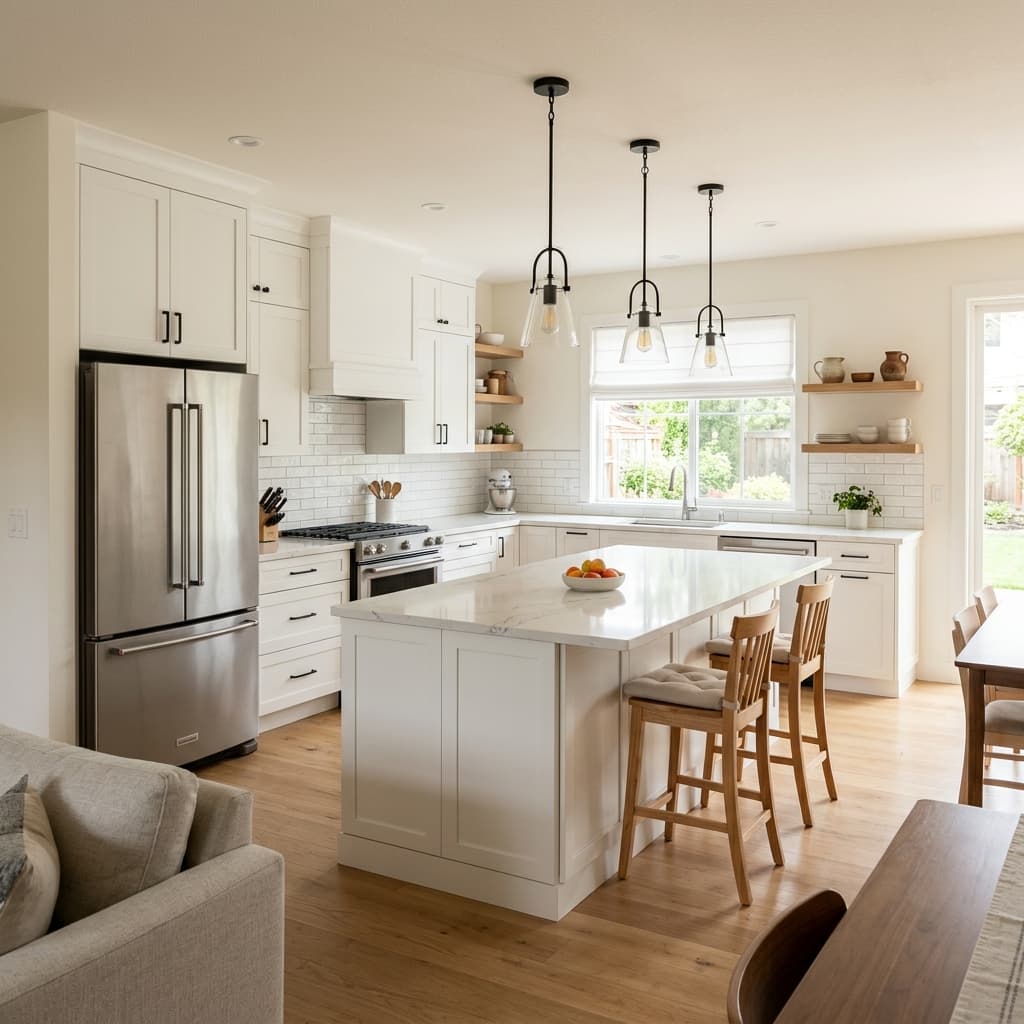Modern White Kitchen Remodel